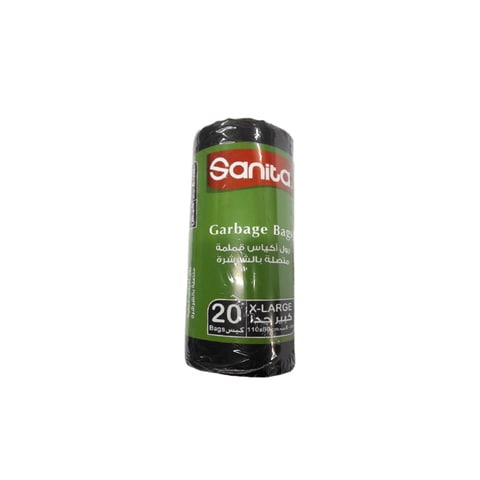 سانيتا أكياس قمامة سوداء - 110x80 سم - 20 كيس